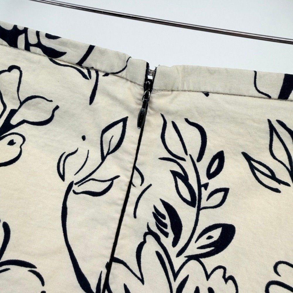 TAYLOR Black Cream Floral A Line Skirt Womens Plus Size 18W Pleated 100% Cotton - Picture 3 of 8